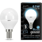 Лампа светодиодная E14 GAUSS Black G45 6,5 Вт 4100K (105101207)