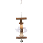 Игрушка для птиц TRIXIE Подвеска из дерева с кисточками и колокольчиком 20 см (58961) - Фото 3
