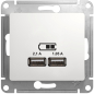Розетка USB двойная скрытая SCHNEIDER ELECTRIC Glossa белая (GSL000133)