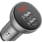Автомобильное зарядное устройство BASEUS Digital Display Dual USB Grey (CCBX-0G) - Фото 3