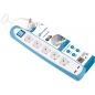 Удлинитель 2 м 5 розеток 2 USB с выключателем и заземлением ELECTRALINE белый/голубой (62160) - Фото 2