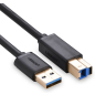 Кабель UGREEN US210-30753 USB 3.0 AM to USB 3.0 BM 1m Black - Фото 4