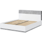 Кровать двуспальная ИНТЕРЛИНИЯ Quartz QZ-К160 бетон/белый платинум 160х200 см