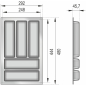 Лоток для столовых приборов 292х480х45,7 мм BOYARD графитовый (PC14/GRPH/292x480) - Фото 3