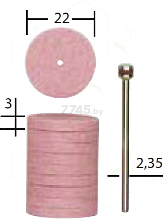 Диск шлифовальный для гравера 22 мм PROXXON 10 штук и держатель (28302) - Фото 2