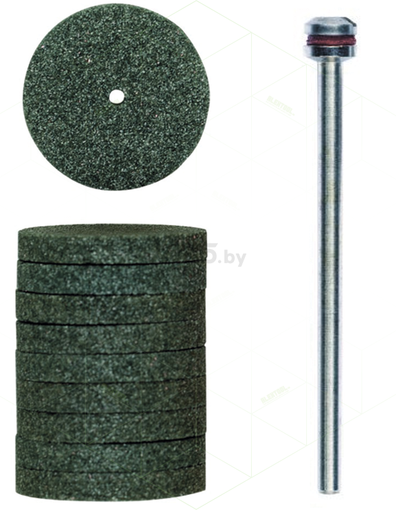 Диск шлифовальный для гравера 22 мм PROXXON 10 штук и держатель (28304)