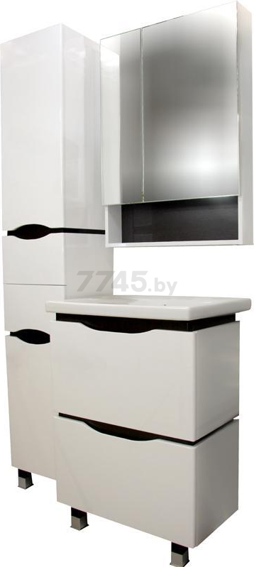 Шкаф с зеркалом для ванной АВН Латтэ Wenge 60 (41.13) - Фото 2