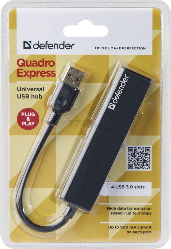 USB-хаб DEFENDER Quadro Express (83204) - Фото 3