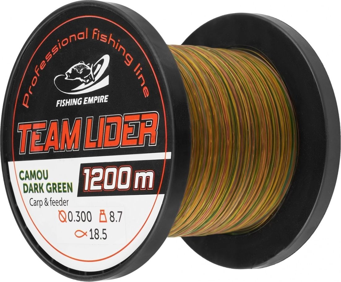 Леска монофильная LIDER Camou Dark Green 0,26 мм/1200 м (CDG-0261)