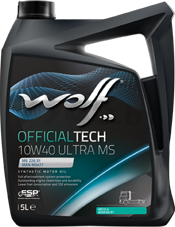 Моторное масло 10W40 синтетическое WOLF OfficialTech Ultra MS 5 л (65603/5)