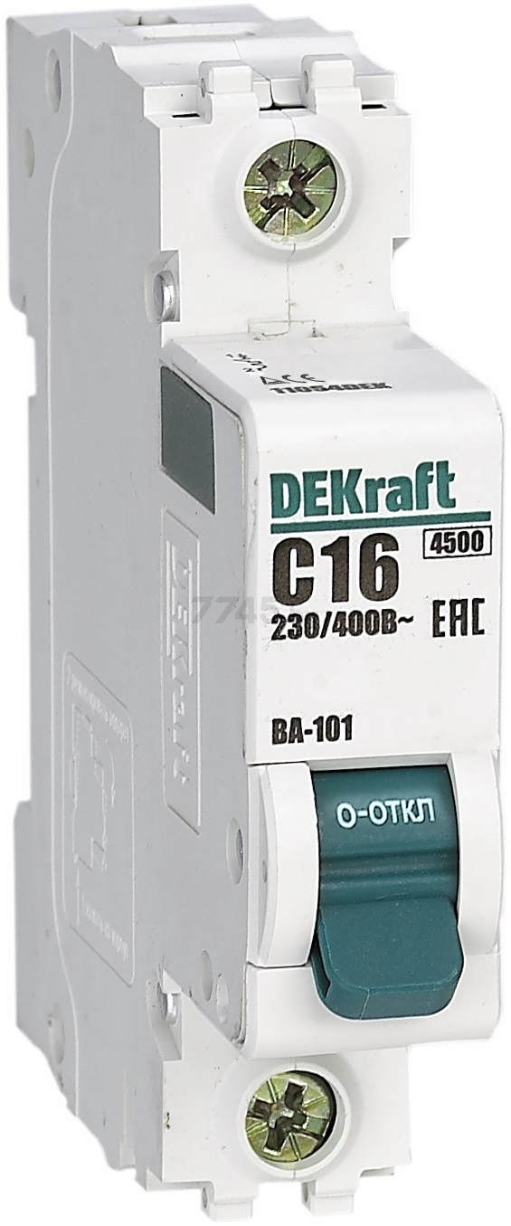 Автоматический выключатель DEKRAFT ВА-101 1Р 16А С 4,5кА (11054DEK)