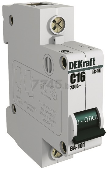 Автоматический выключатель DEKRAFT ВА-101 1Р 16А С 4,5кА (11054DEK) - Фото 3