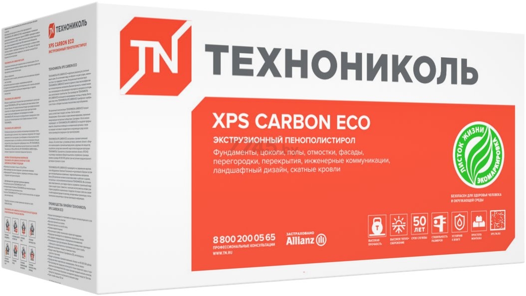 Утеплитель в плитах ЭППС ТЕХНОНИКОЛЬ XPS Carbon Eco 1180х580х50 мм