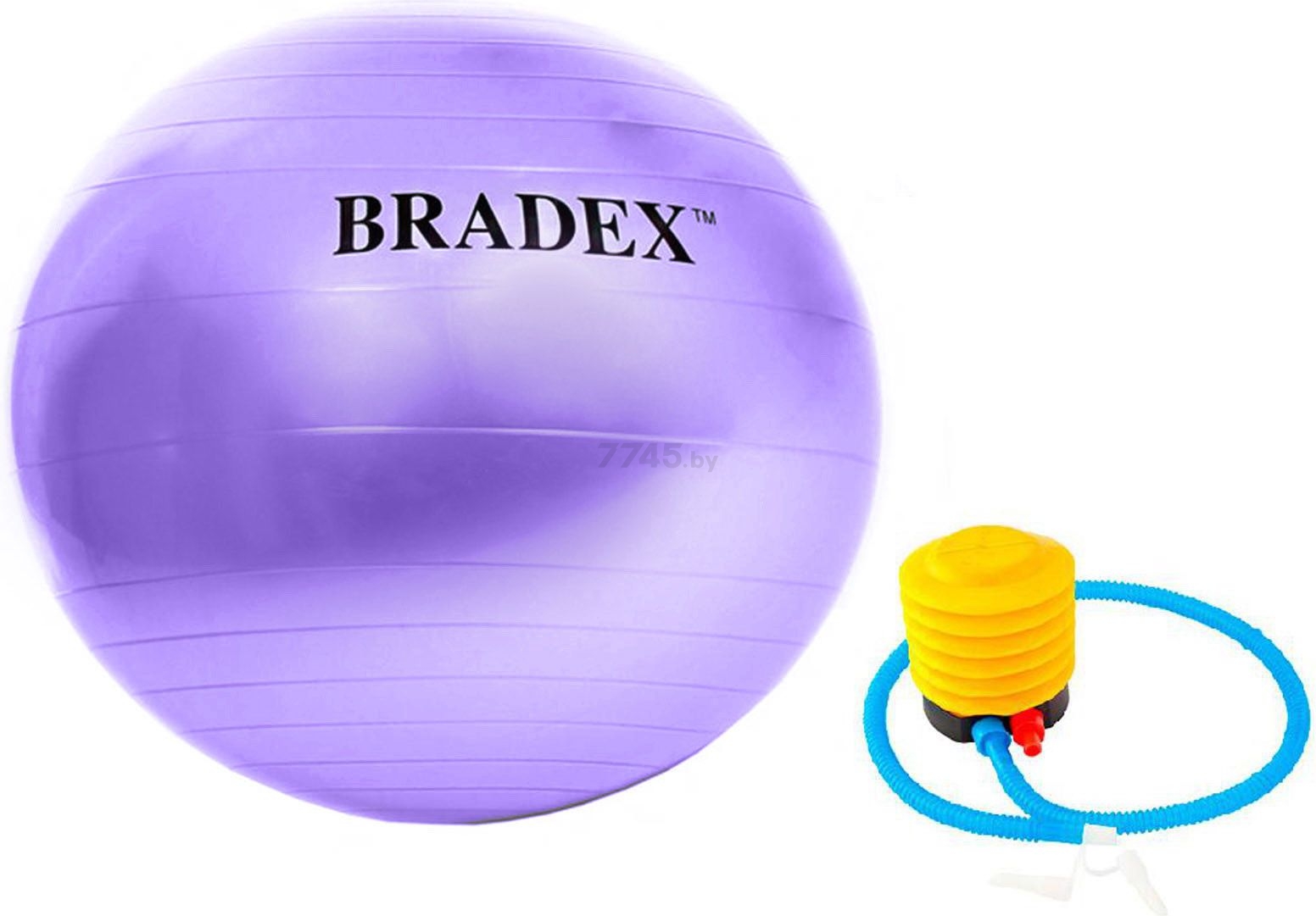 Фитбол BRADEX 65 см фиолетовый с насосом (SF 0718)