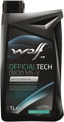 Моторное масло 0W20 синтетическое WOLF OfficialTech MS-V 1 л (65617/1)