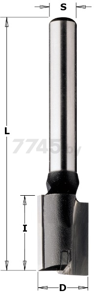 Фреза пазовая 177 серия d 16 мм с торцевым зубом Z2 СМТ хвостовик 12 мм (177.160.11)