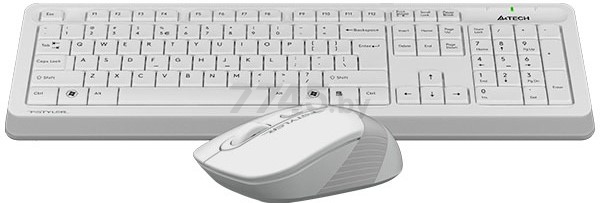 Комплект беспроводной клавиатура и мышь A4TECH Fstyler FG1010 White/Grey - Фото 2