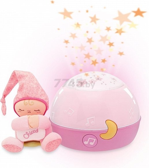 Ночник-проектор детский CHICCO Звездный настольный розовый (2427100000)