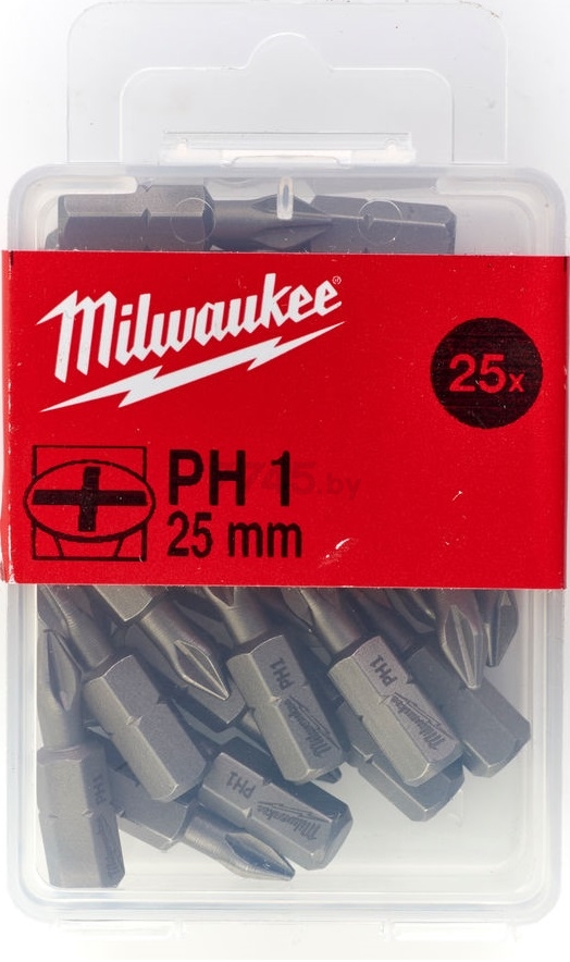 Бита для шуруповерта PH1 25 мм MILWAUKEE 25 штук (4932399586) - Фото 2