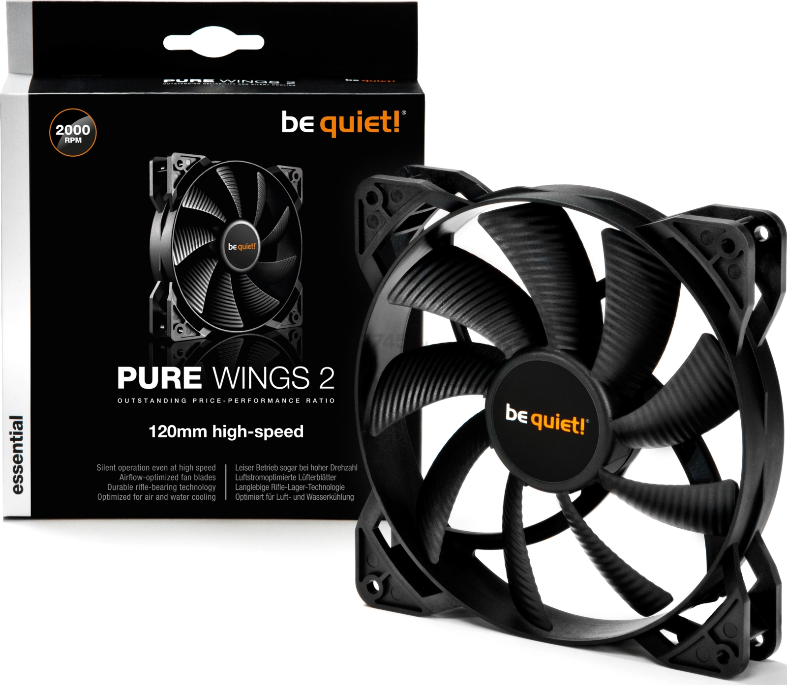 Вентилятор для корпуса BE QUIET! Pure Wings 2 120mm High-Speed (BL080) - Фото 3