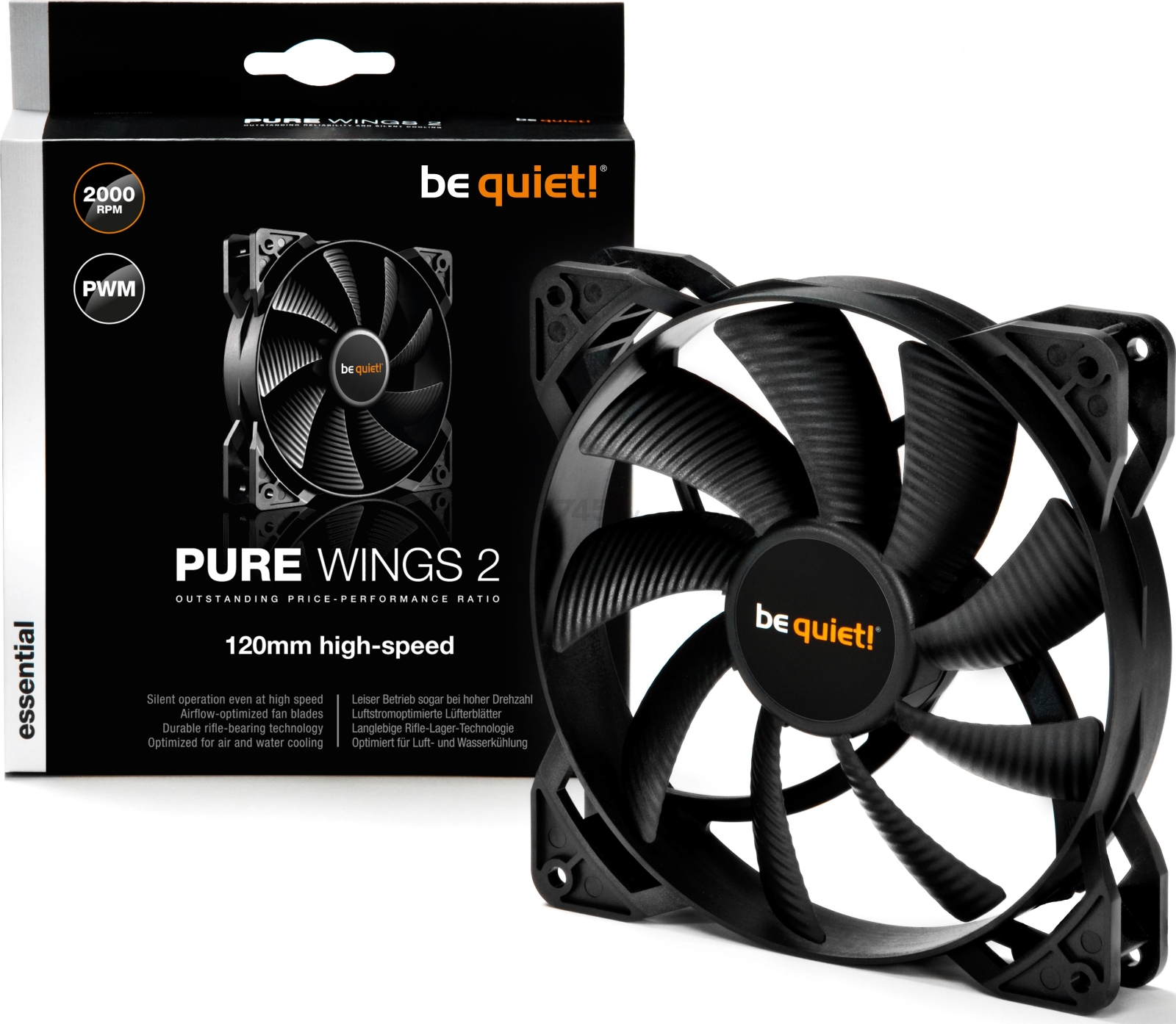 Вентилятор для корпуса BE QUIET! Pure Wings 2 120mm PWM High-Speed (BL081) - Фото 3