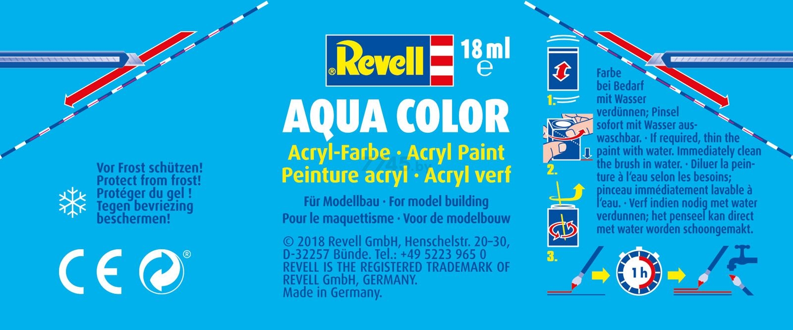 Краска акриловая REVELL Aqua Color стальной металлик 18 мл (36191) - Фото 4