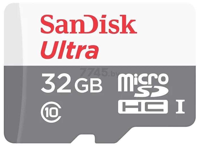 Карта памяти SANDISK MicroSDHC 32 Гб Ultra с адаптером SD (SDSQUNS-032G-GN3MA)
