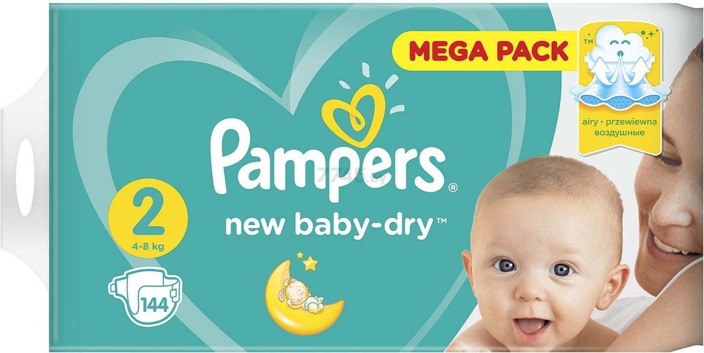 Подгузники PAMPERS New Baby-Dry 2 Mini 4-8 кг 144 штуки (8001090459244) - Фото 4