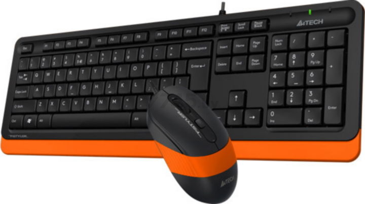 Комплект клавиатура и мышь A4TECH Fstyler F1010 Black/Orange - Фото 4
