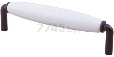 Ручка мебельная скоба AKS Selena-128 черный, матовый белый (53093)