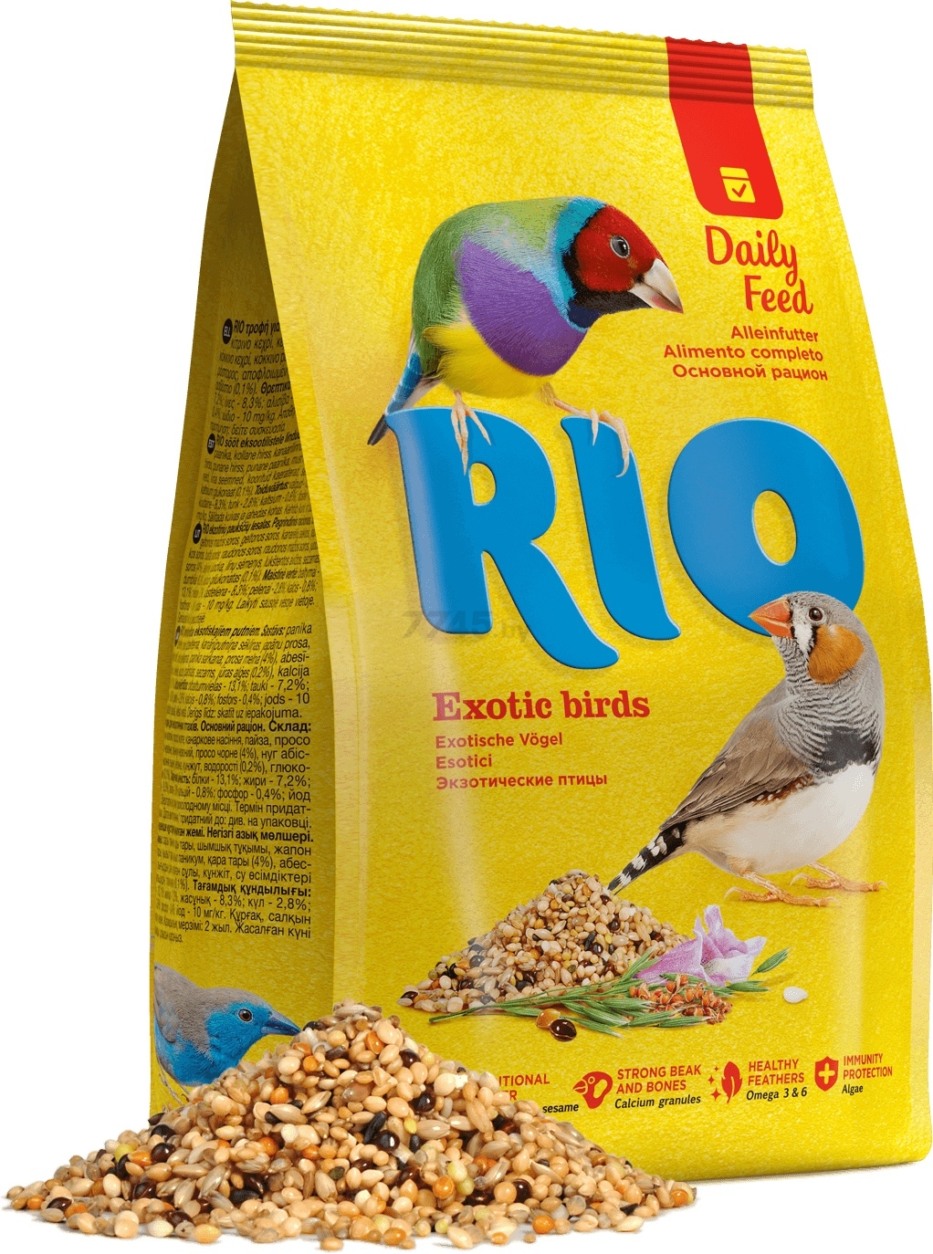 Корм для экзотических птиц RIO Основной рацион 0,5 кг (4602533781393) - Фото 2