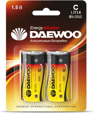 Батарейка C DAEWOO Energy 1,5 V алкалиновая 2 штуки (4690601030405)