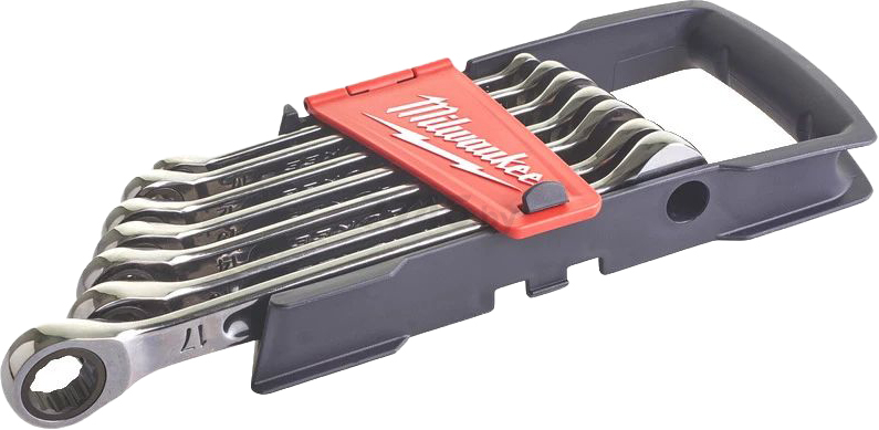 Набор ключей комбинированных с трещоткой 8-17 мм 7 предметов MILWAUKEE (4932464993) - Фото 2