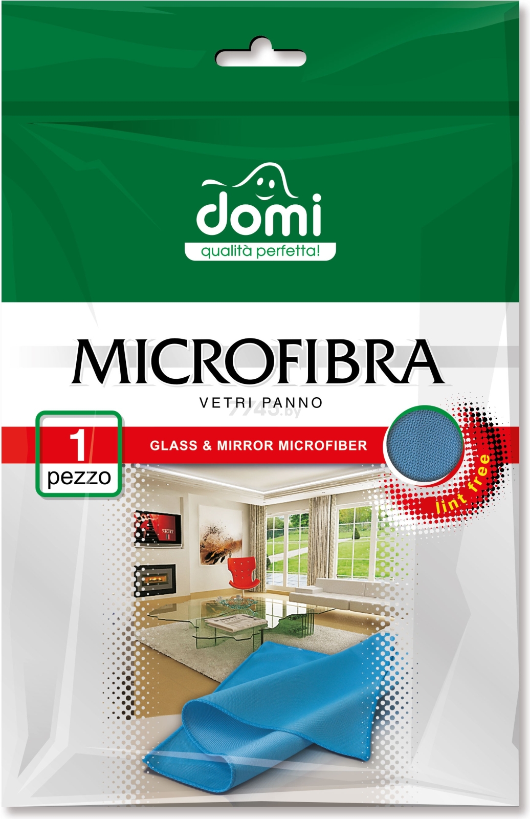 Салфетка бытовая DOMI Microfibra Для стекол и зеркал (5027DI)