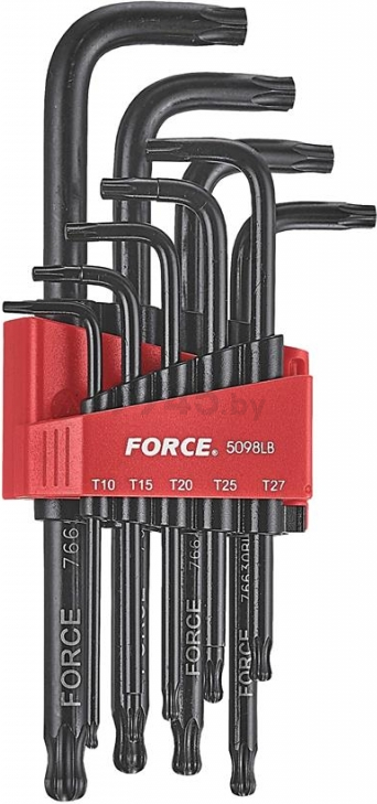 Набор ключей Torx Т10-Т50 удлинённых с шаром 9 предметов FORCE (5098LB)