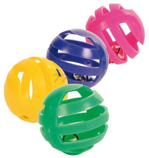 Игрушка для кошек TRIXIE Мяч с колокольчиком d 4 см 4 штуки (4521)