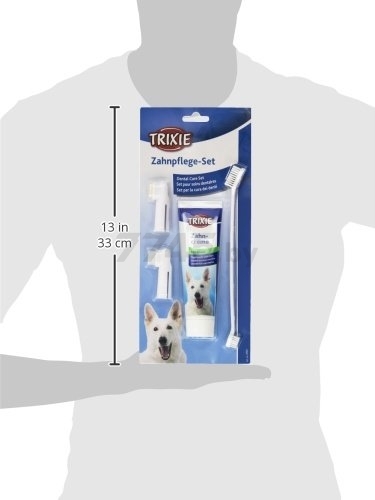 Набор для чистки зубов у собак TRIXIE 3 разных щетки и зубная паста 100 г (2561) - Фото 7