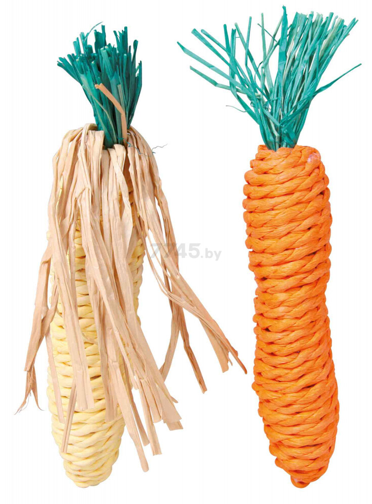 Игрушка для грызунов TRIXIE Морковь и кукуруза 15 см 2 штуки (6192)