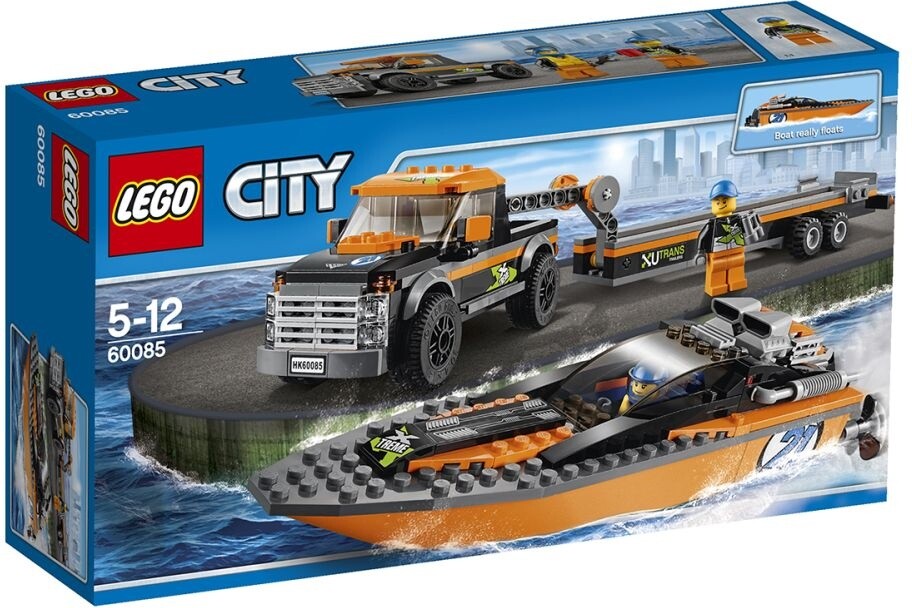 Конструктор LEGO City Внедорожник 4x4 с гоночным катером (60085)