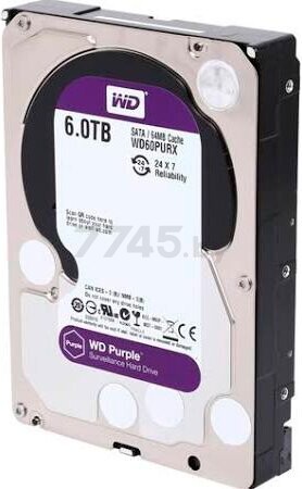 Жесткий диск HDD Western Digital Purple 6TB (WD60PURX) - Фото 3