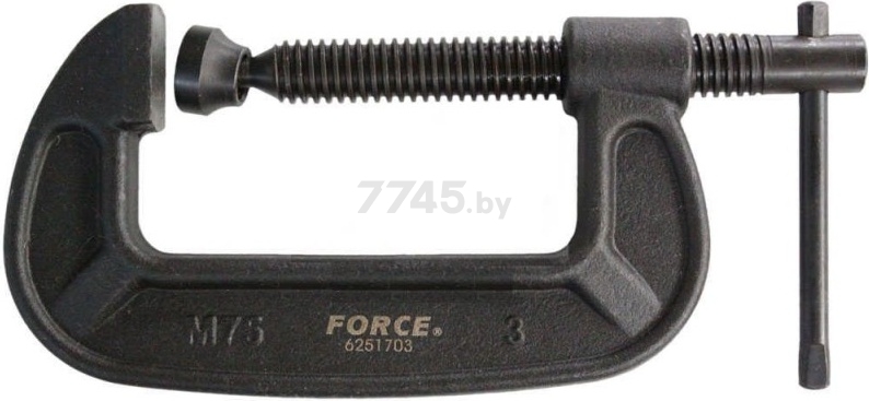 Струбцина G-образная 75 мм FORCE (6251703) - Фото 2