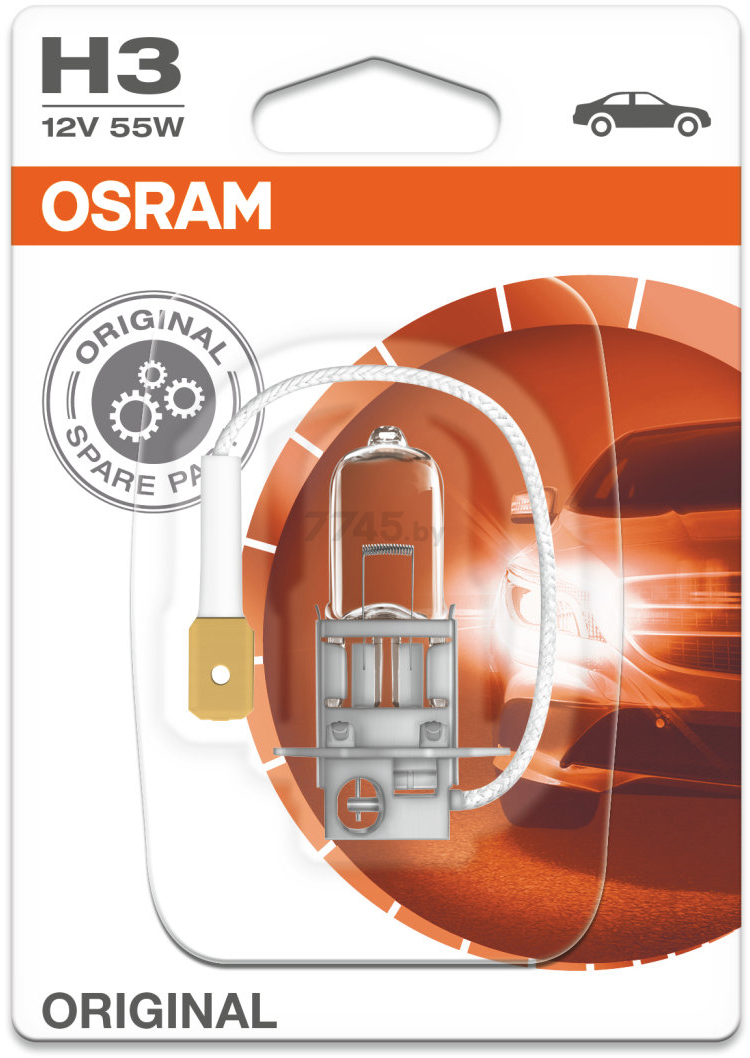 Лампа галогенная автомобильная OSRAM Original Line H3 (64151-01B) - Фото 2