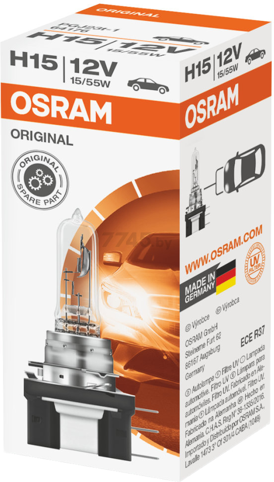 Лампа галогенная автомобильная OSRAM Original Line H15 (64176) - Фото 2