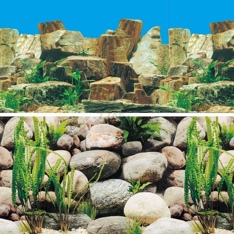 Фон для аквариума LAGUNA 9023/9025 Каменное многоцветье/Русло реки 0,6×1,5 м (74064084)