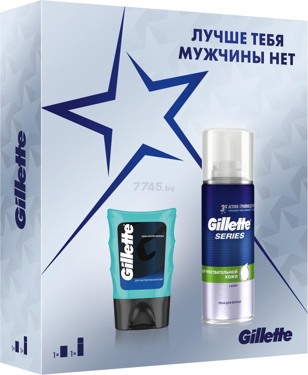 Набор подарочный GILLETTE Пена для бритья Series Sensitive Skin 100 мл и Гель после бритья Sensitive Skin 75 мл (7702018529469) - Фото 5