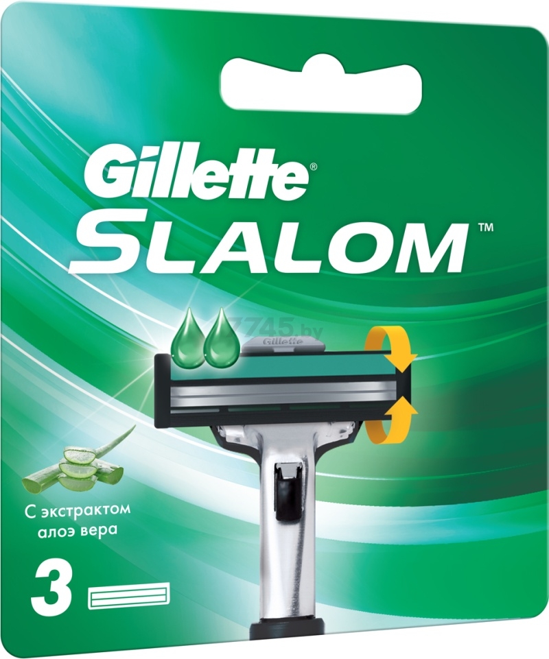 Кассеты сменные GILLETTE Slalom 3 штуки (7702018867851) - Фото 2