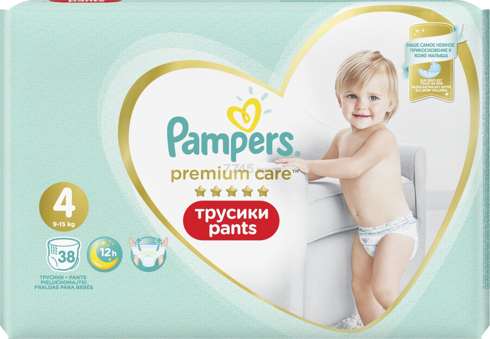 Подгузники-трусики PAMPERS Premium Care Pants 4 Maxi 9-15 кг 38 штук (8001090759832) - Фото 3