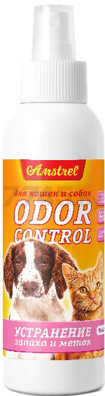 Спрей для удаления запаха, пятен и меток кошек и собак AMSTREL Odor Control 200 мл (001605)