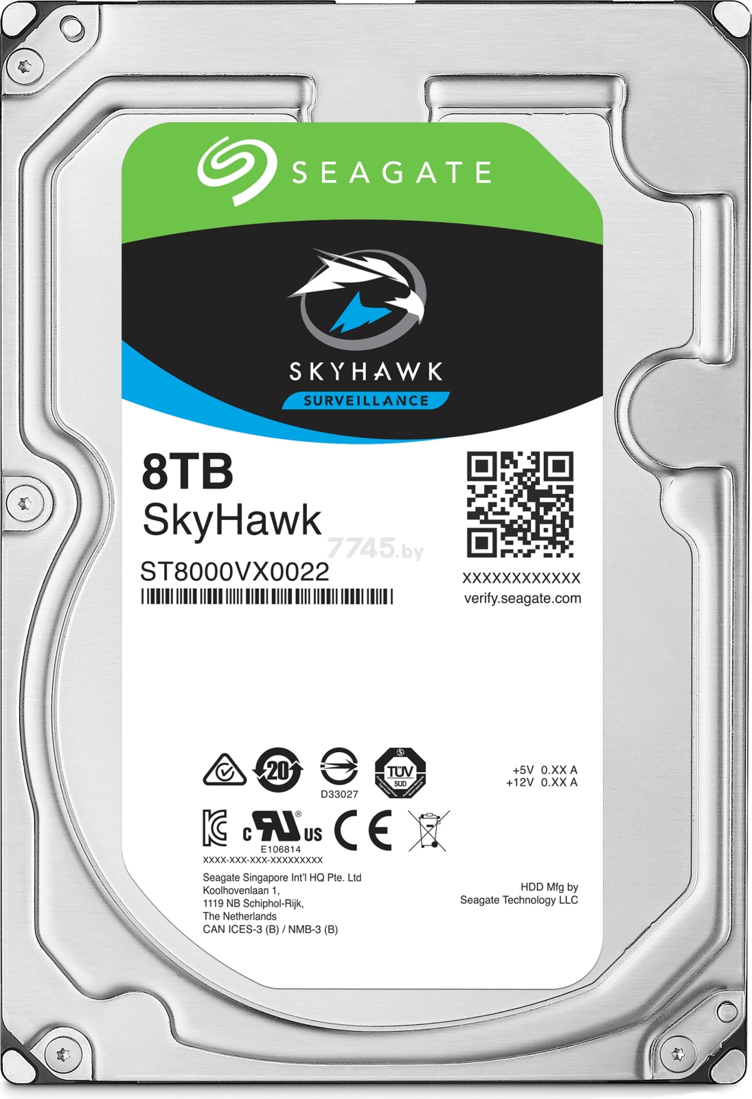 Жесткий диск HDD Seagate Skyhawk 8TB (ST8000VX004)