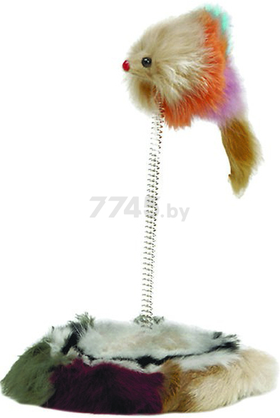 Игрушка для кошек BEEZTEES Плюшевая мышь на пружине (8712695003625) - Фото 3